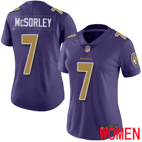 Baltimore Ravens Limited Purple Women Trace McSorley Jersey NFL Football #7 Rush Vapor Untouchable->youth nfl jersey->Youth Jersey